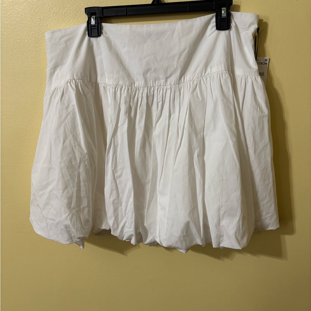 Nordstrom White Gathered Mini Skirt - Picture 7 of 9